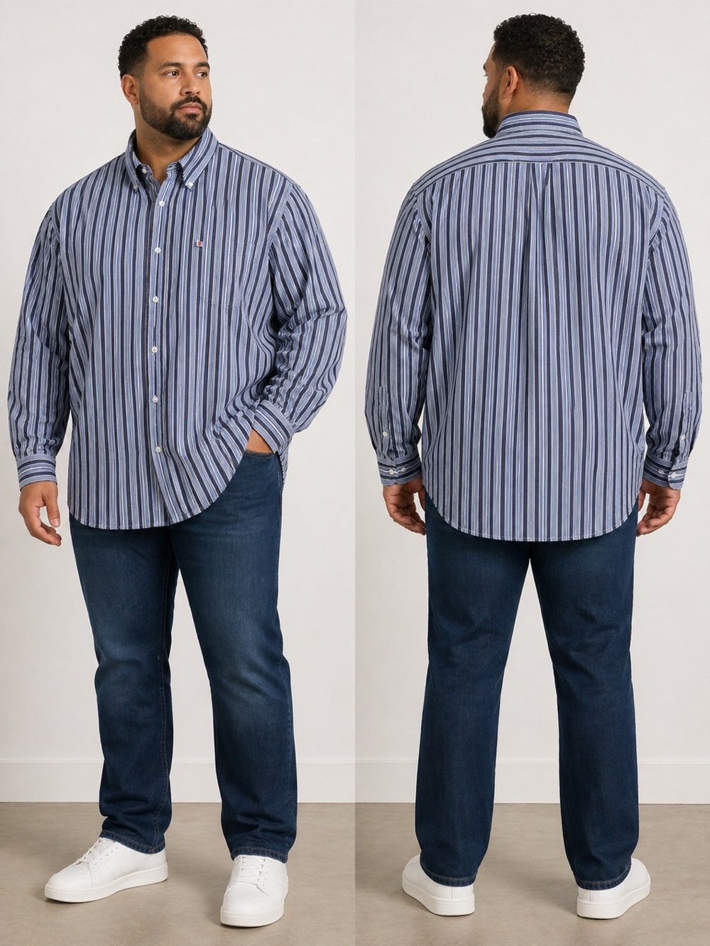 Ralph Lauren Jeans Company Men’s XXL Long Sleeve Pinstriped Button Up Shirt